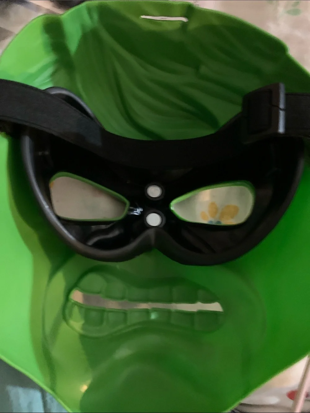 Green Plastic Marvel Advenger Hulk Hero Face Mask With Strap